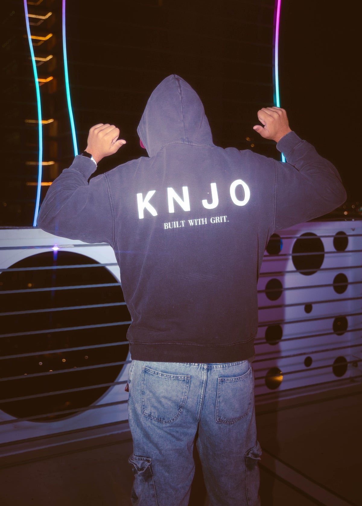 KNJO “ROOTS” Snow Washed Hoodie | Automotive Streetwear